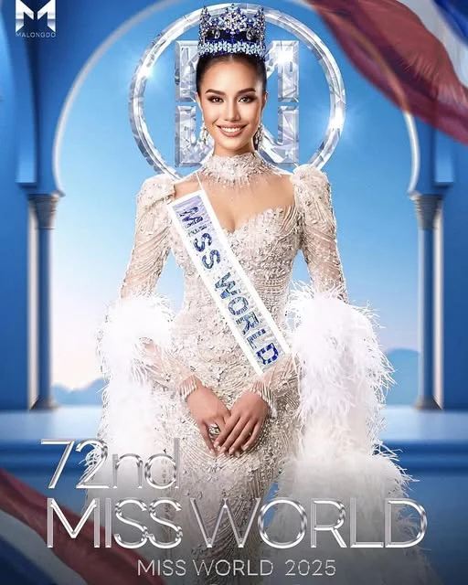 庆祝 Opal Suchata 获得第72届世界小姐冠军的肖像海报