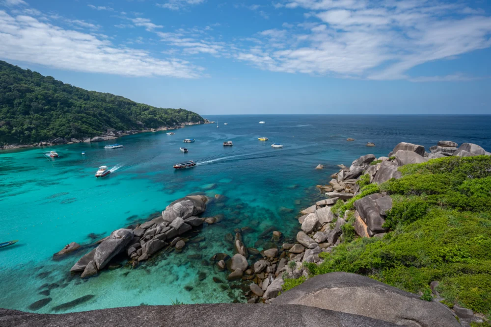 View across a Similan Island bay from the viewpoint on Island No. 8
