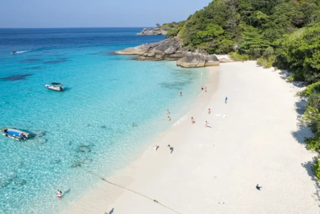 White sand and turquoise water in the Similan Islands