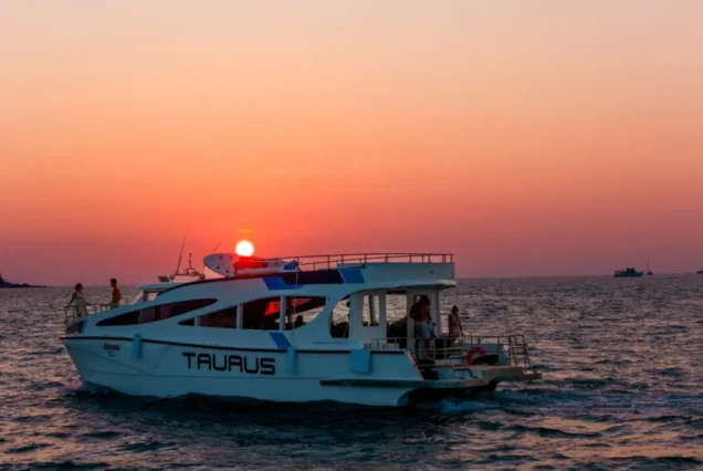 Taurus Speed Catamaran photographed with a sunset sky