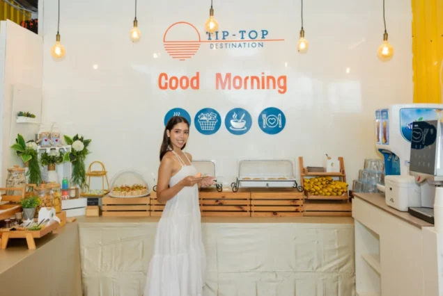 Guest at the Tip-Top breakfast counter