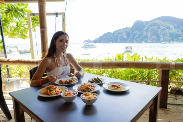 Seaside restaurant lunch during the Tip-Top trip