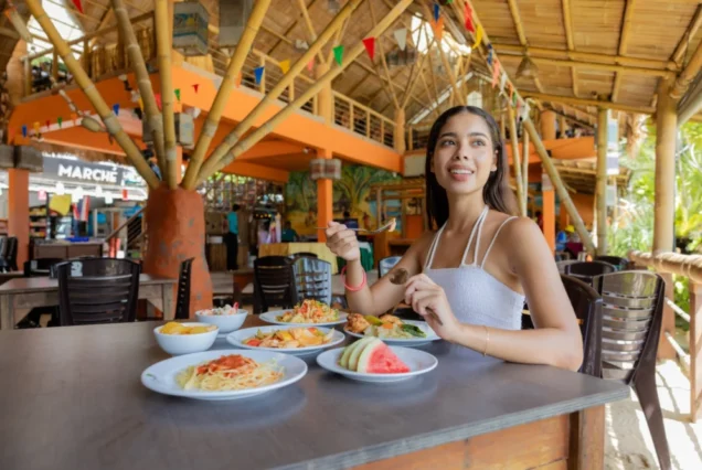 Guest enjoying lunch at the restaurant on the Tip-Top trip